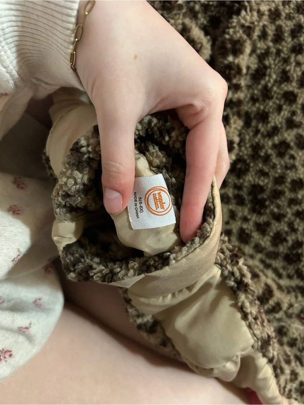 KIDS LEOPARD PRINT FLEECE JACKET